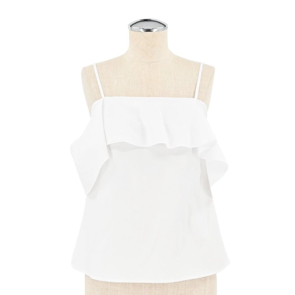 Theory White Ruffle Cami Top